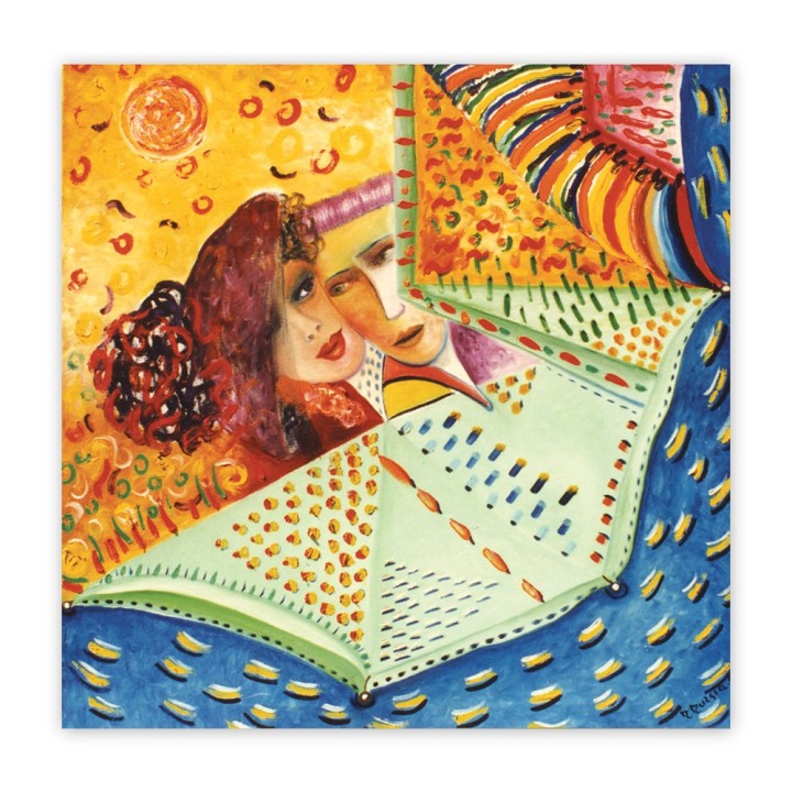 Maria Murgia 'Amori e vele' - Olio su Tela 70x70 Anni '90