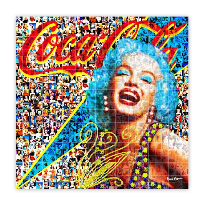 Maria Murgia 'Marilyn Monroe' - Fotomosaico cm 70x70 Arte digitale