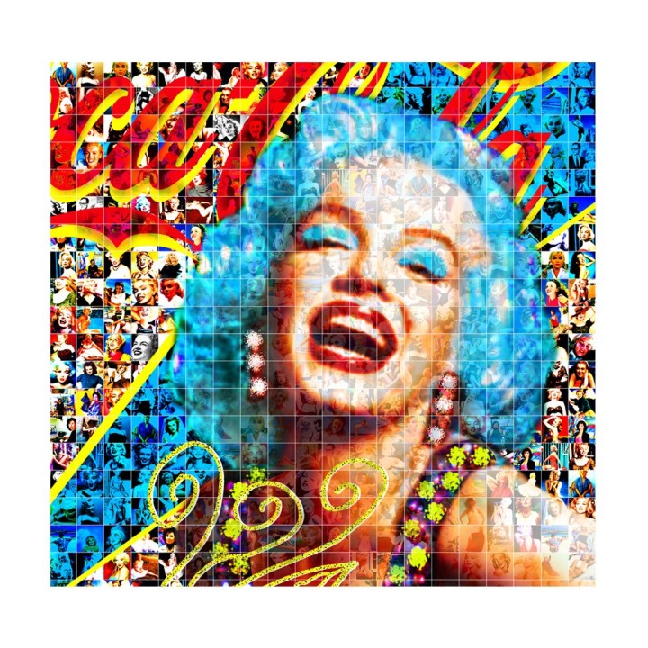 Maria Murgia 'Marilyn Monroe' - Fotomosaico cm 70x70 Arte digitale