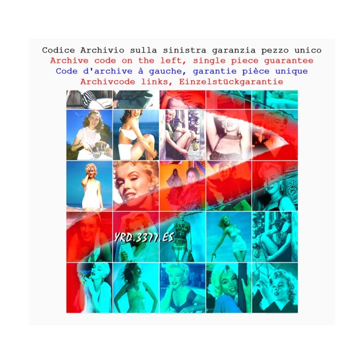 Maria Murgia 'Marilyn nell'atelier Modigliani' - Fotomosaico cm 70x70 Arte digitale