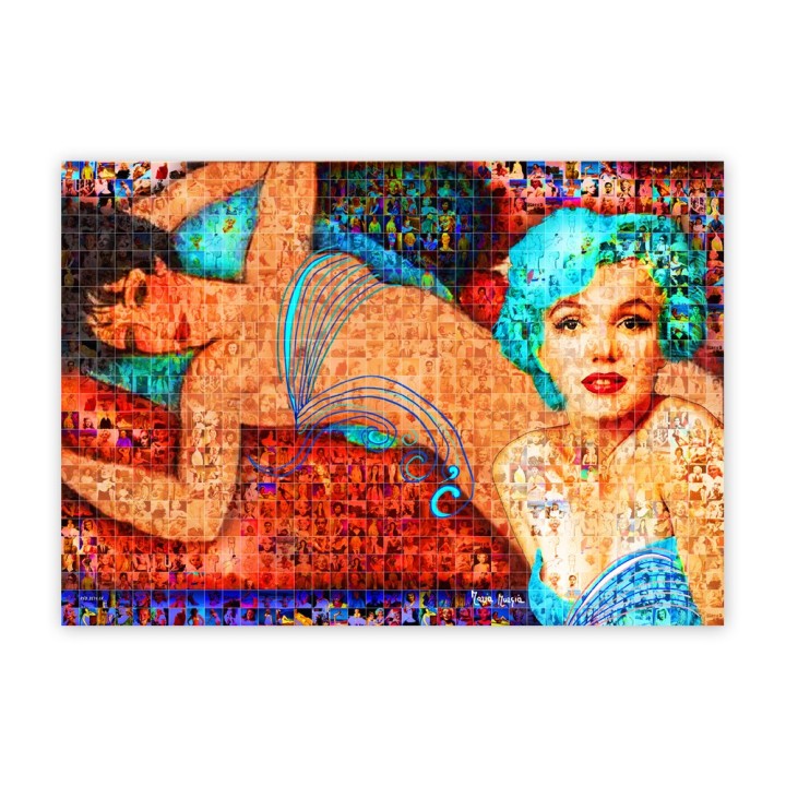 Maria Murgia 'Marilyn nell'atelier Modigliani' - Fotomosaico cm 70x70 Arte digitale