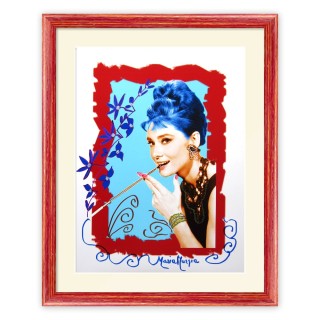 Audrey Hepburn Fotografia Dipinta 40x30 - Pezzo Unico