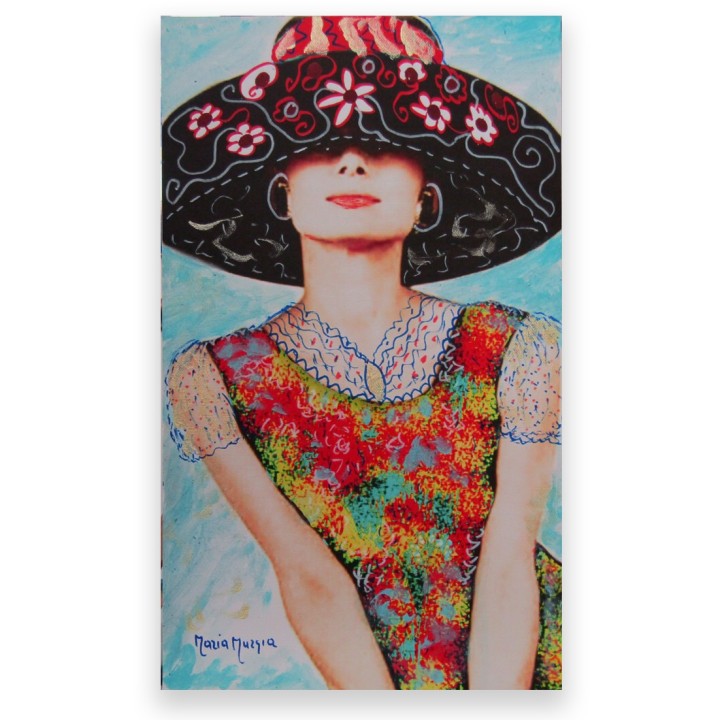 Audrey Hepburn Fotografia Dipinta 40x30 - Pezzo Unico