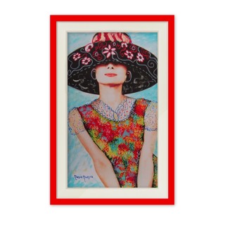 Audrey Hepburn Fotografia Dipinta 40x30 - Pezzo Unico