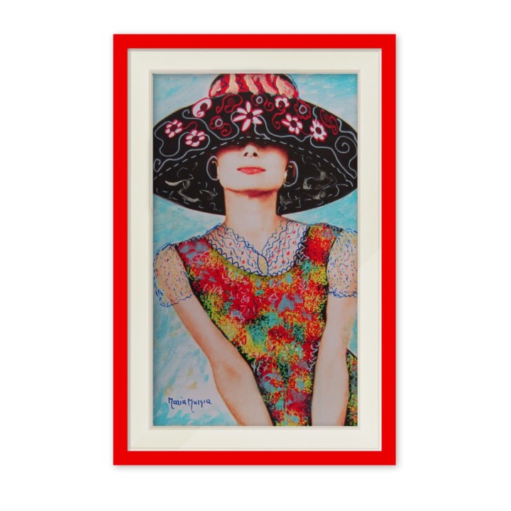 Audrey Hepburn Fotografia Dipinta 40x30 - Pezzo Unico