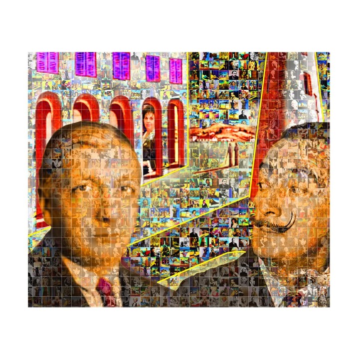 Maria Murgia 'Incontri impossibili: Giorgio de Chirico e Dalì' - Fotomosaico cm 100x100 Arte digitale