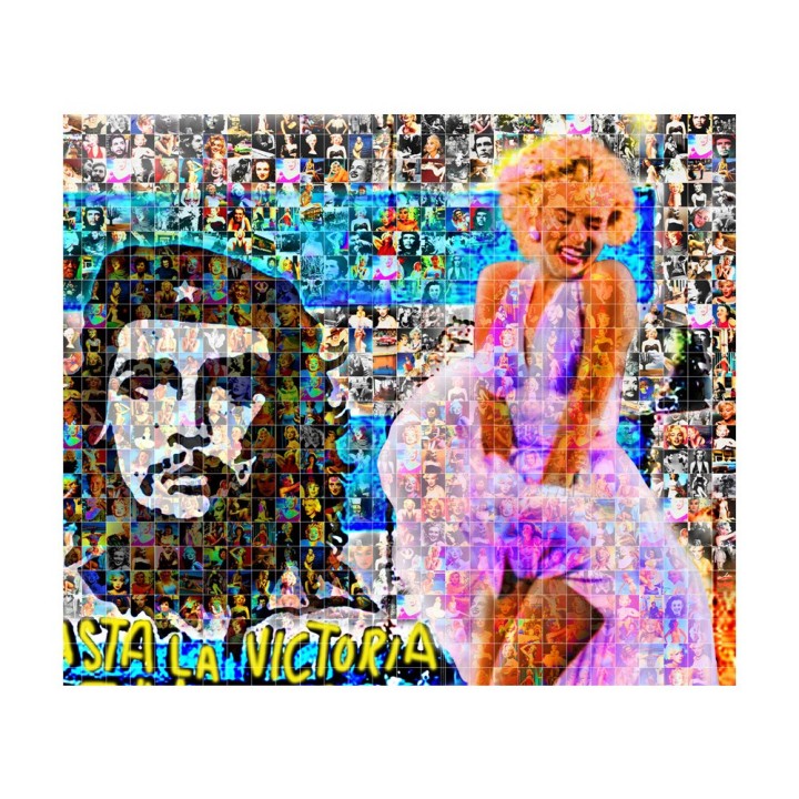 Maria Murgia 'Marilyn nel mondo: Cuba' - Fotomosaico cm 100x100 Arte digitale