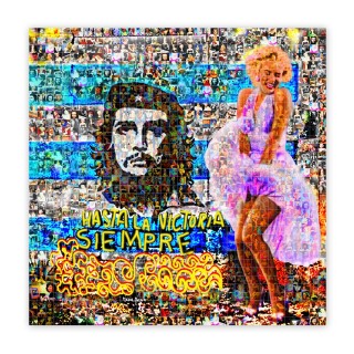 Maria Murgia 'Marilyn nel mondo: Cuba' - Fotomosaico cm 100x100 Arte digitale