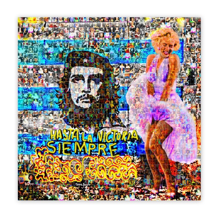 Maria Murgia 'Marilyn nel mondo: Cuba' - Fotomosaico cm 100x100 Arte digitale