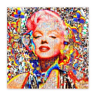 Maria Murgia 'Omaggio a Marilyn Monroe' - Fotomosaico cm 100x100 Arte digitale