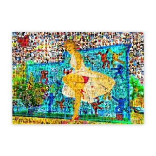 Maria Murgia 'Marilyn nel mondo: murales di Keith Haring a Philadelphia' - Fotomosaico cm 70x100 Arte digitale