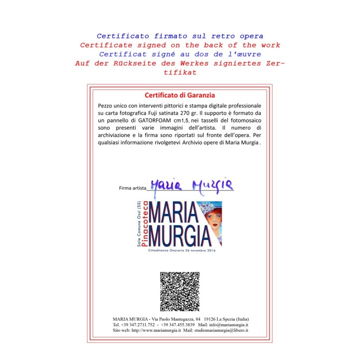 Maria Murgia 'Marilyn nel mondo: Time Square NY' - Fotomosaico cm 70x100 Arte digitale