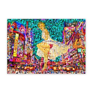 Maria Murgia 'Marilyn nel mondo: Time Square NY' - Fotomosaico cm 70x100 Arte digitale